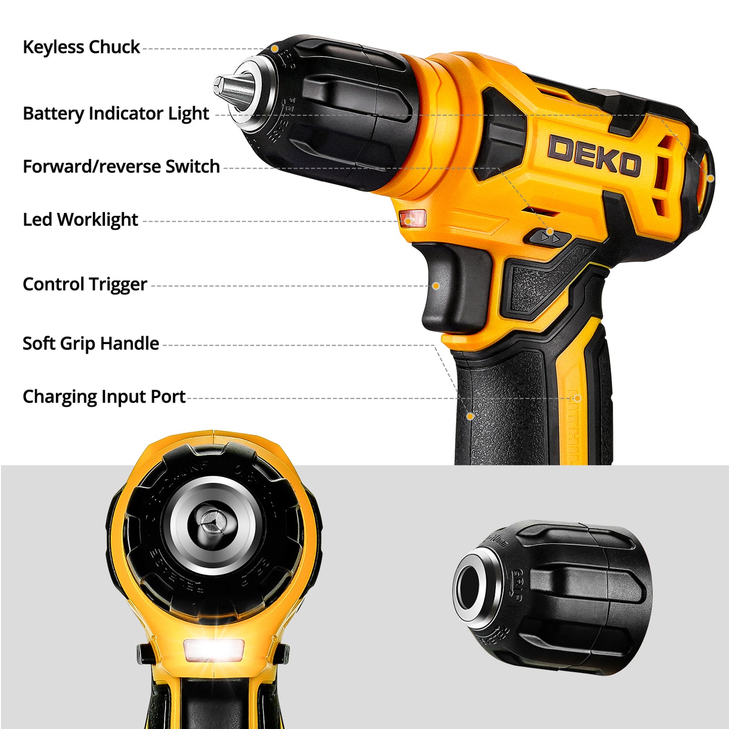 128-Pieces Power Tool Combo Kit with 8V Cordless Drill