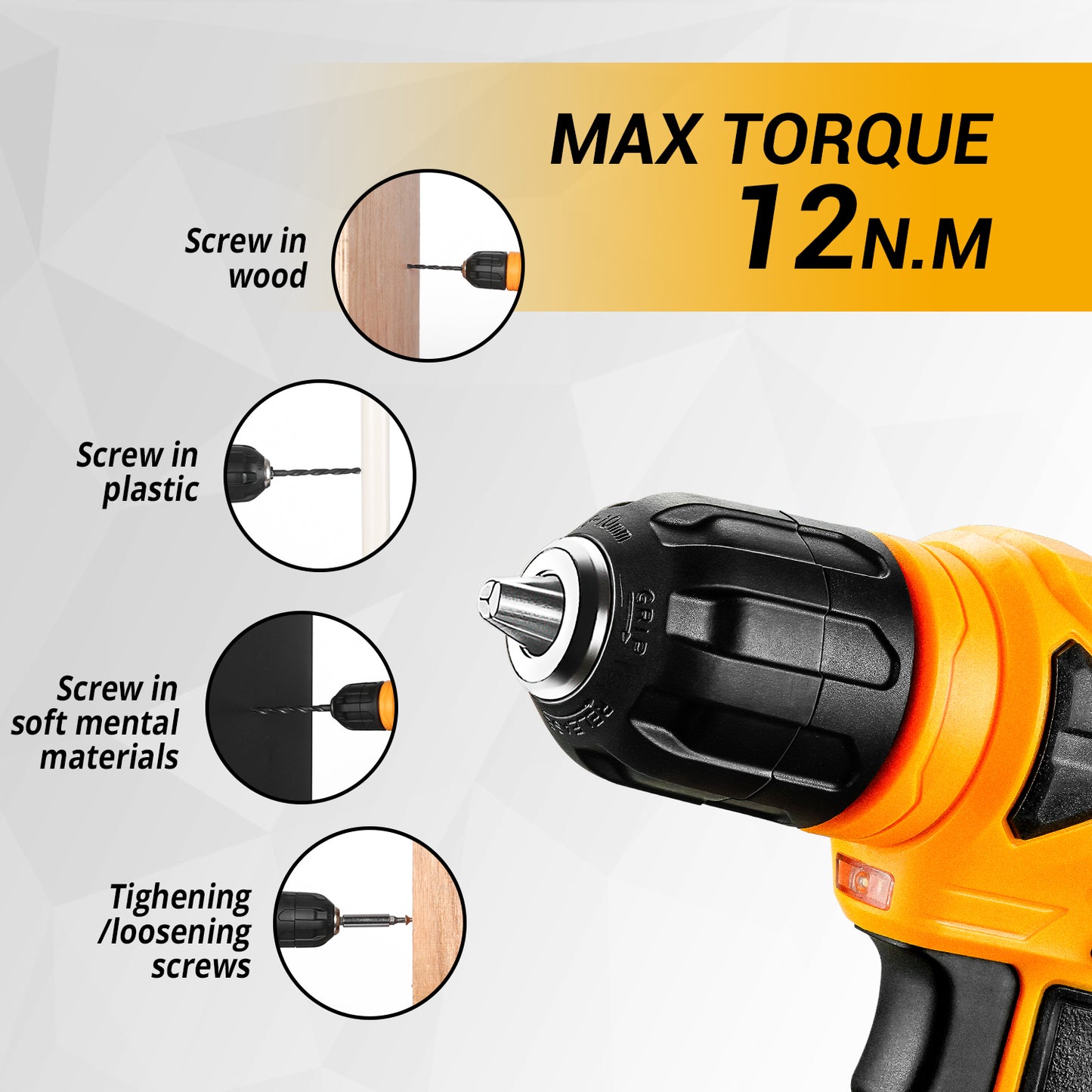 128-Pieces Power Tool Combo Kit with 8V Cordless Drill