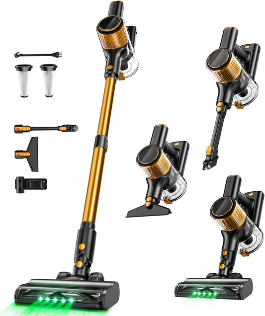 Homeika Cordless Vacuum Cleaner, 28Kpa Powerful Suction, 380W Powerful Brushless Motor, 8-in-1 Lightweight Handheld Vacuum Cleaner, 50-Minute Runtime, Removable Battery, For Pet Hair and Carpets