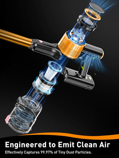 Homeika Cordless Vacuum Cleaner, 28Kpa Powerful Suction, 380W Powerful Brushless Motor, 8-in-1 Lightweight Handheld Vacuum Cleaner, 50-Minute Runtime, Removable Battery, For Pet Hair and Carpets