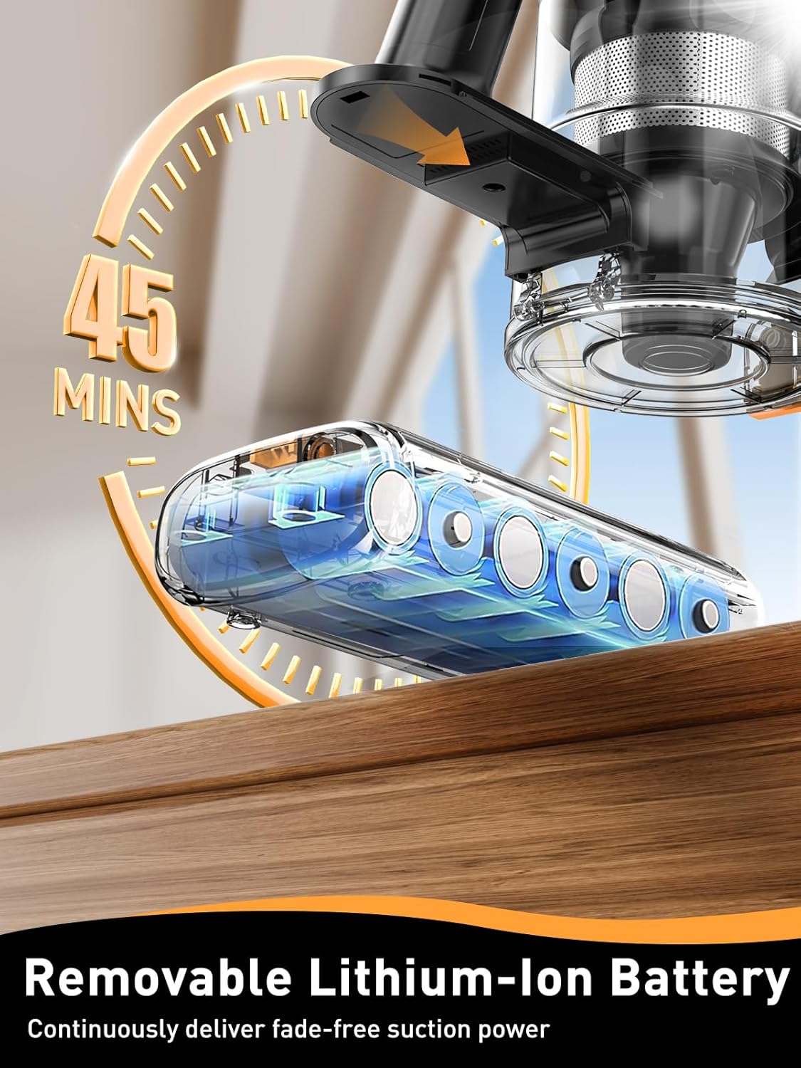 Homeika Cordless Vacuum Cleaner, 28Kpa Powerful Suction, 380W Powerful Brushless Motor, 8-in-1 Lightweight Handheld Vacuum Cleaner, 50-Minute Runtime, Removable Battery, For Pet Hair and Carpets