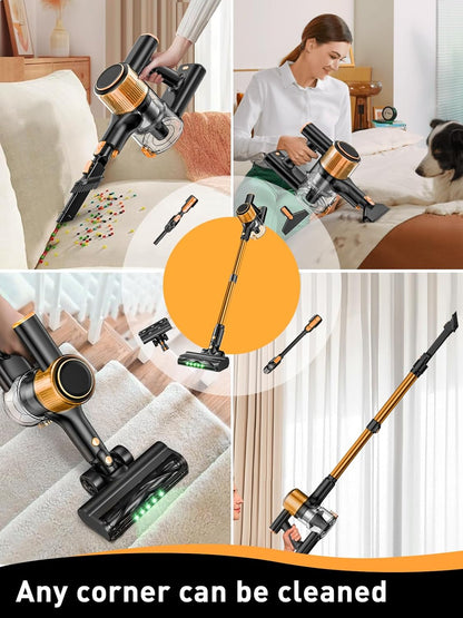Homeika Cordless Vacuum Cleaner, 28Kpa Powerful Suction, 380W Powerful Brushless Motor, 8-in-1 Lightweight Handheld Vacuum Cleaner, 50-Minute Runtime, Removable Battery, For Pet Hair and Carpets