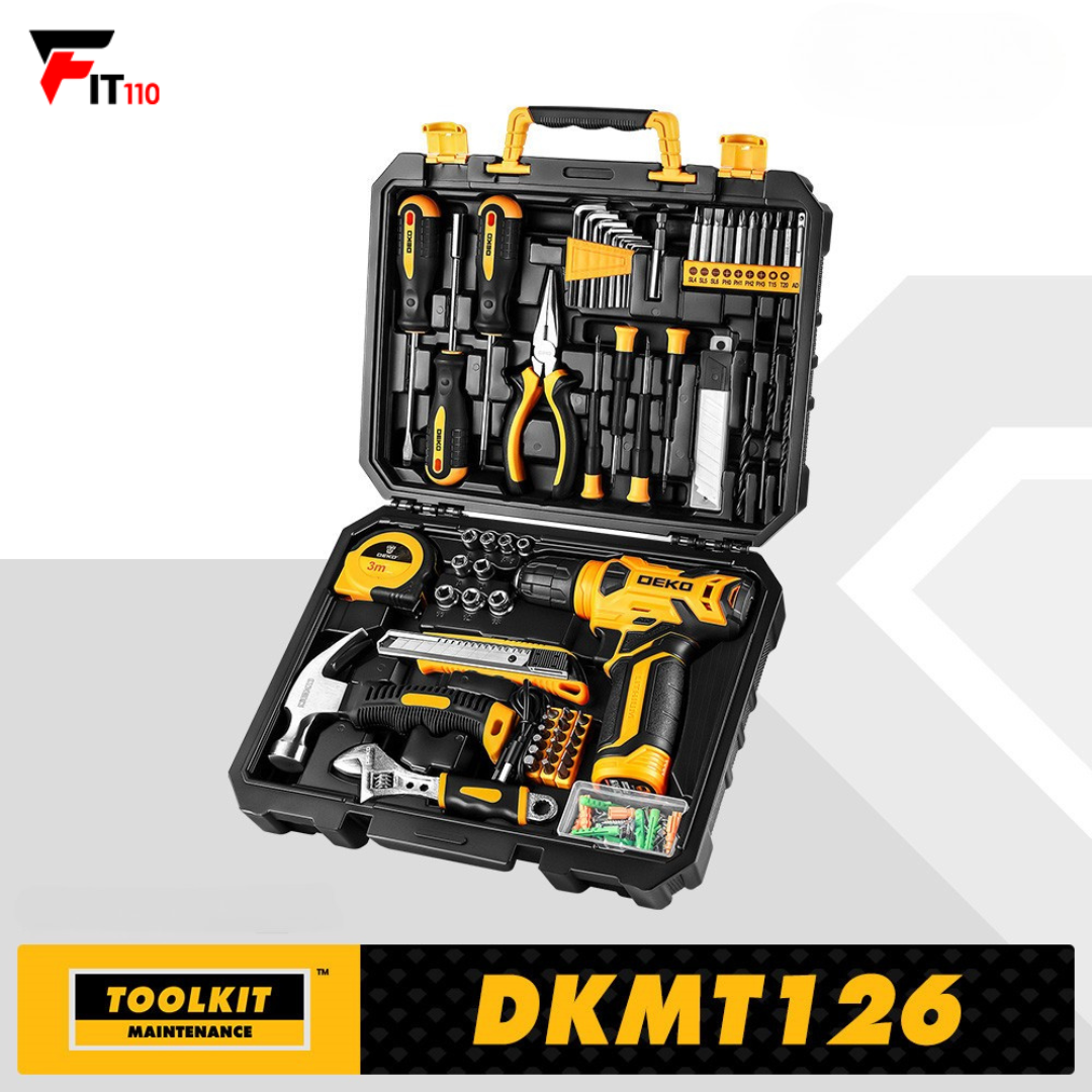 128-Pieces Power Tool Combo Kit with 8V Cordless Drill