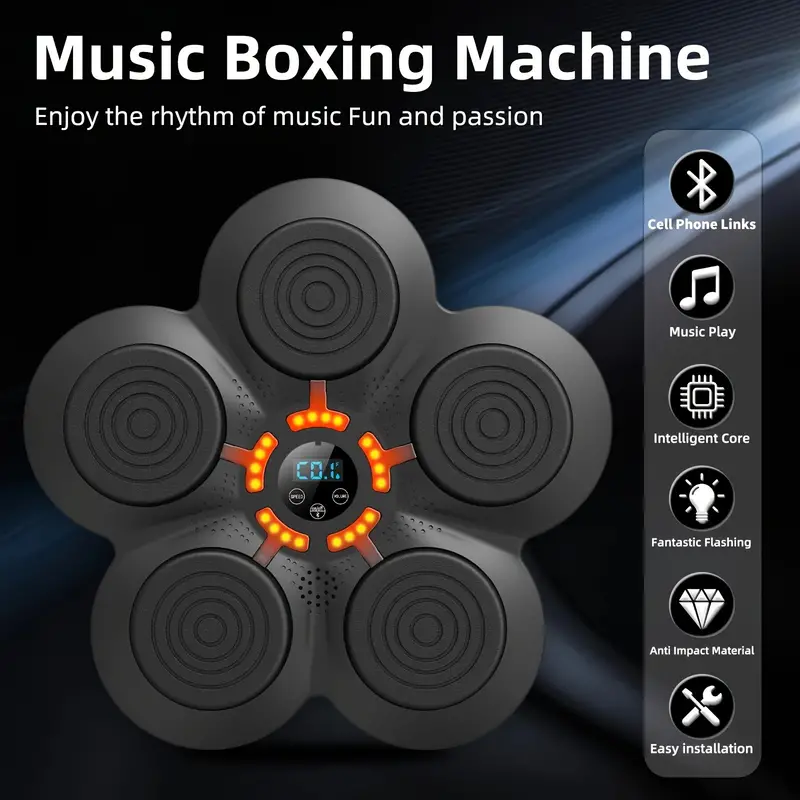 Smart Music Boxing Machine, Wall Mounted Boxing Training Punching Equipment.