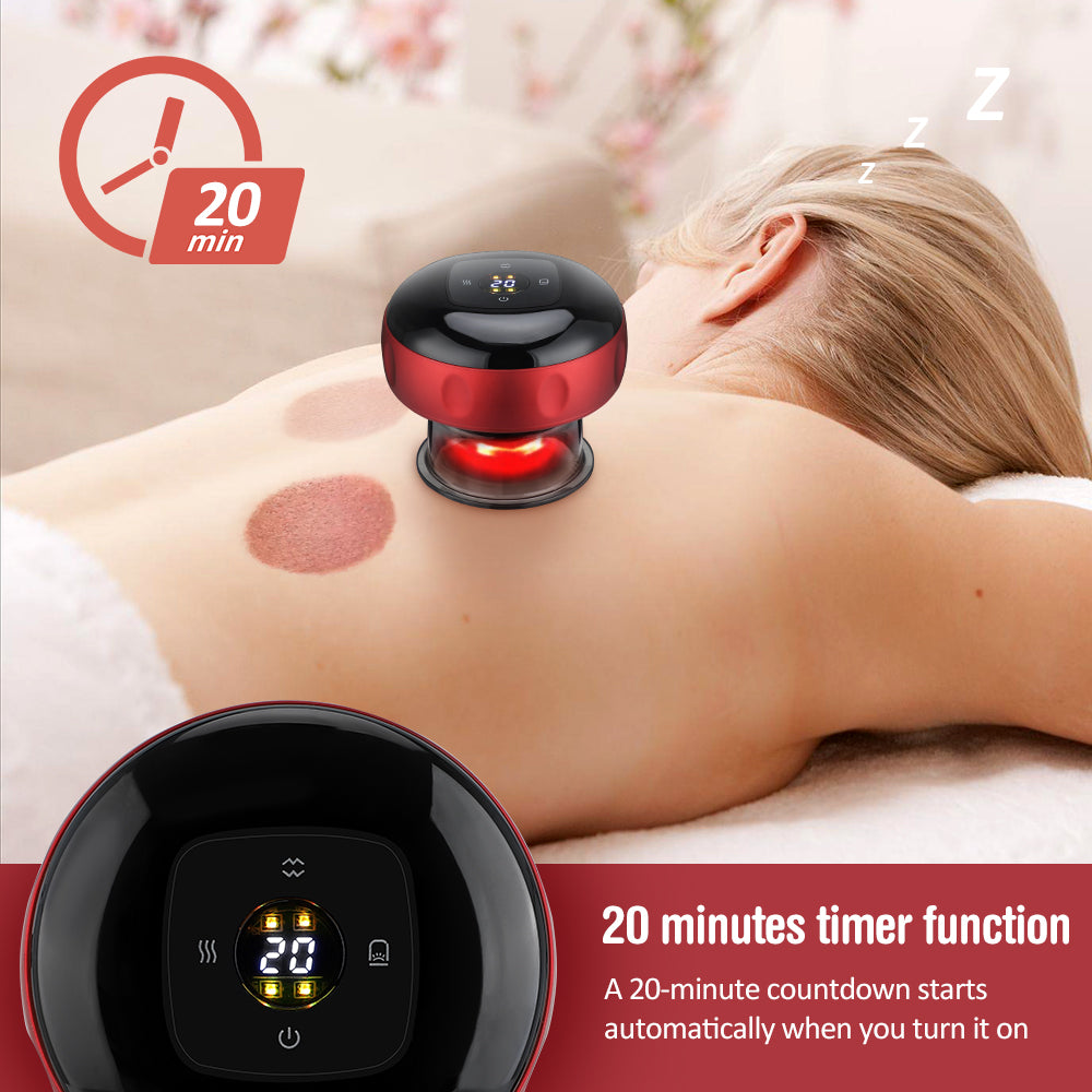 Smart  Infrared Cupping Massager 12 Gears with Remote Control for Pain Relief and Body Detoxification
